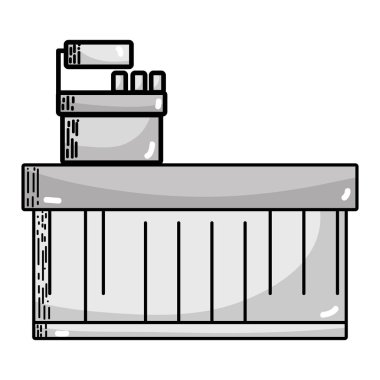 gri tonlamalı kasa teknoloji ürünleri illüstrasyon vektör kontrol etmek için
