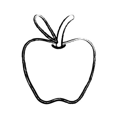 lezzetli elma meyve yaprak ile şekil, çizim tasarım vektör