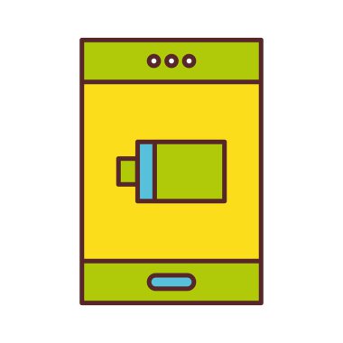 pil gücü düşük vektör çizim ile Smartphone