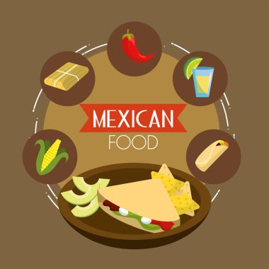 Meksika taco yemek biber ve cob vektör çizim ile
