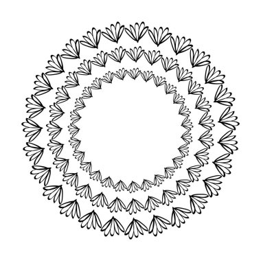 rustik yuvarlak bitkiler, vektör çizim tasarım şubeleri