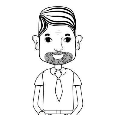 çizgi adam sakal ve saç şekli vektör çizim ile