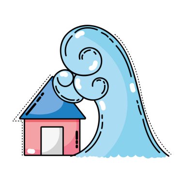 ev sel su felaket hava vektör çizim için