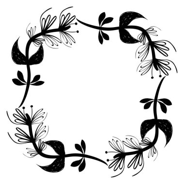 rustik kare dalları tasarım, görüntü illüstrasyon vektör bitki