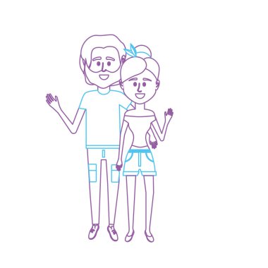 satır çift clouthes birlikte vektör illüstrasyon simge tasarım