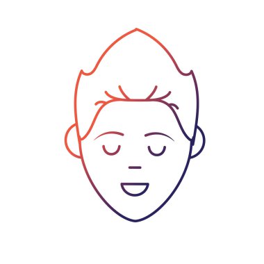 satır avatar adam yüz haistyle tasarım vektör çizim ile