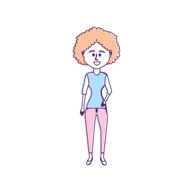 kadın saç tasarım ve giyim vektör çizim ile