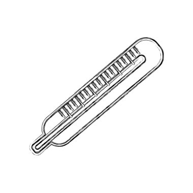 kontur termometre hastane aracı simgesini, vektör çizim tasarım