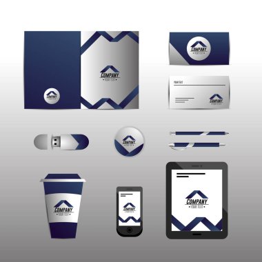 küme iş Şirket sabit şablon belgeleri vektör çizim ile