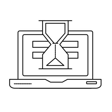 kum saati simgesi vektör çizim ile arama satırı dizüstü bilgisayar teknolojisi