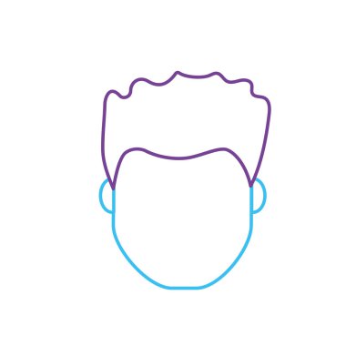 Avatar adam kafa saç modeli tasarım vektör çizim ile satır