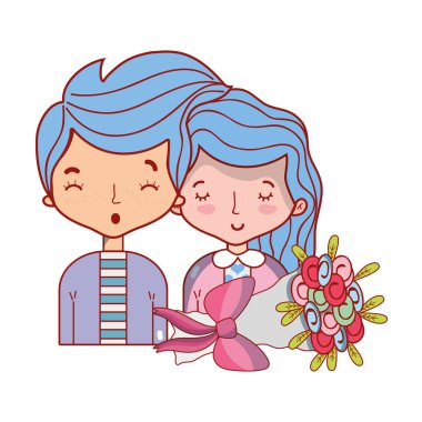 Güzellik çift ile birlikte saç modeli tasarım illüstrasyon vektör