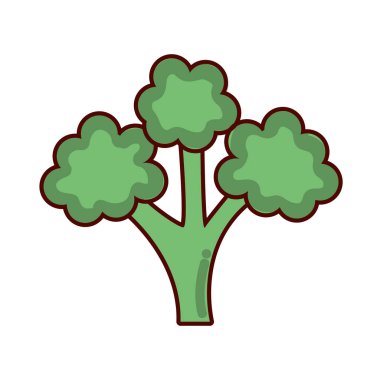 yeşil lezzetli brokoli sağlıklı meyve, vektör çizim