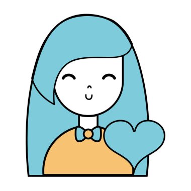 güzellik kız saç modeli ve kıyafet vektör çizim ile