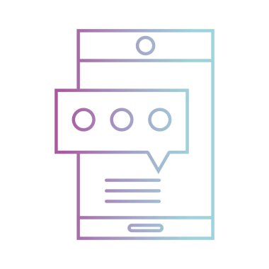 satır smartphone teknoloji sohbet kabarcık metin vektör çizim ile