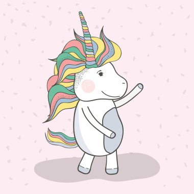 yele ile uzun, vektör çizim dans güzel tek boynuzlu at