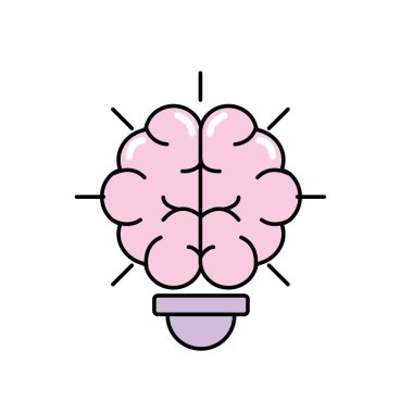 beynin içinde yaratıcı tasarım vektör çizim için ampul