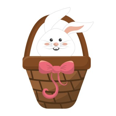 kahverengi hamber, vektör çizim içinde beyaz tavşan