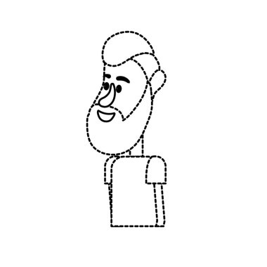 vektör çizim şekli şirin adam giyim ve saç modeli tasarım ile noktalı