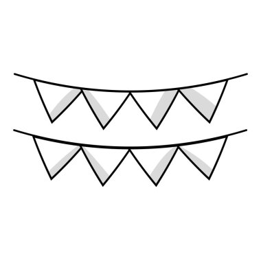 satır sevimli parti bayrak süsleme tasarlamak vektör