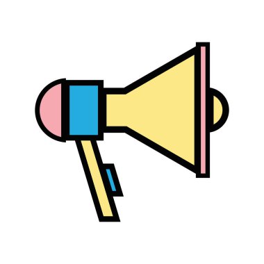 konuşmak için öğe megafon ve ileti vektör çizim dedi