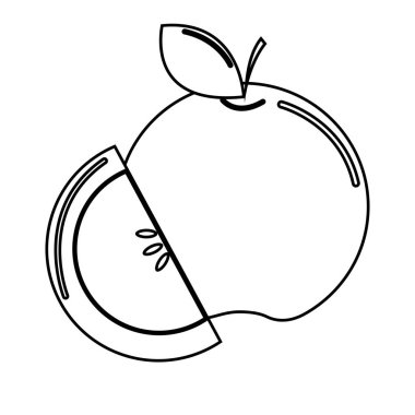 siluet elma meyve simge stok, vektör illstration tasarım görüntü