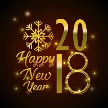 Mutlu yeni yıl ve kutlama tema vektör illüstrasyon kar taneleri