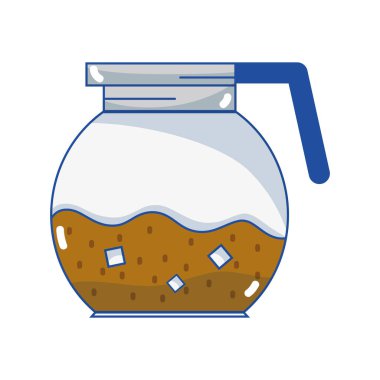 Kristal kavanoz espresso vektör çizim lezzetli kahve