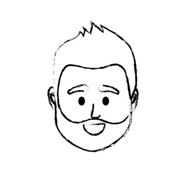 Avatar adam kafa sosyal Kullanıcı vektör çizim için rakam