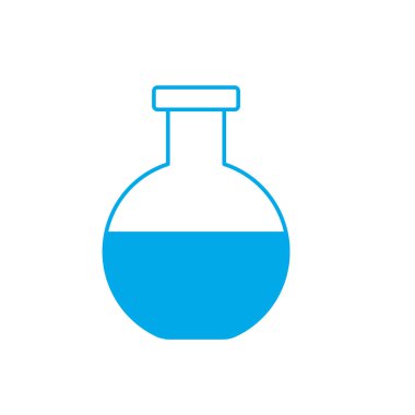 siluet erlenmeyer flask laboratuvar kimyasal tasarım vektör çizim için