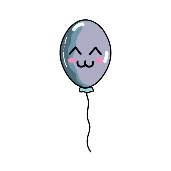 Kawaii Söt Och Glad Ballong Ikonen Vektorillustration — Stock vektor