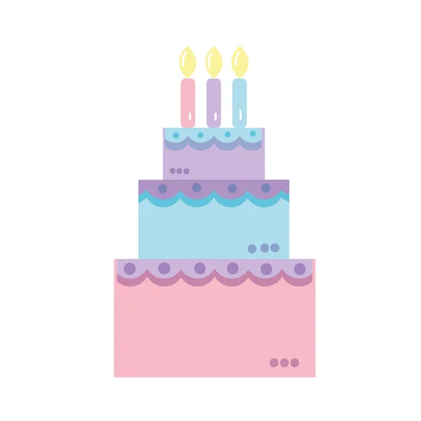 おいしいケーキお誕生日おめでとうお祝い ベクトル イラスト — ストックベクタ