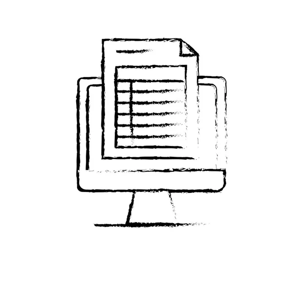 Фігура Комп Ютерний Документ Інформація Бізнес Стратегія Векторні Ілюстрації — стоковий вектор