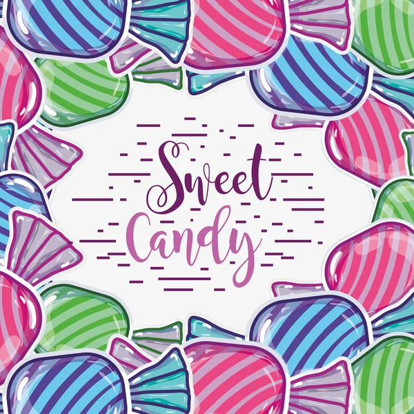 Köstliche Süße Bonbons Hintergrund Design Vektor Illustration — Stockvektor