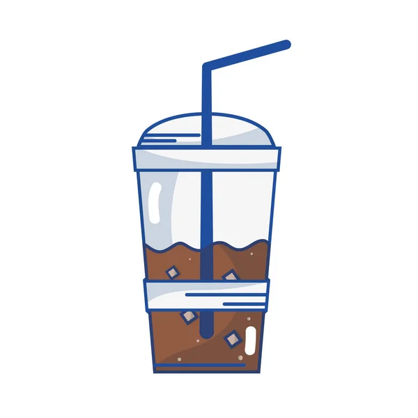 おいしいコーヒー エスプレッソ プラスチック カップ ベクトル図 — ストックベクタ