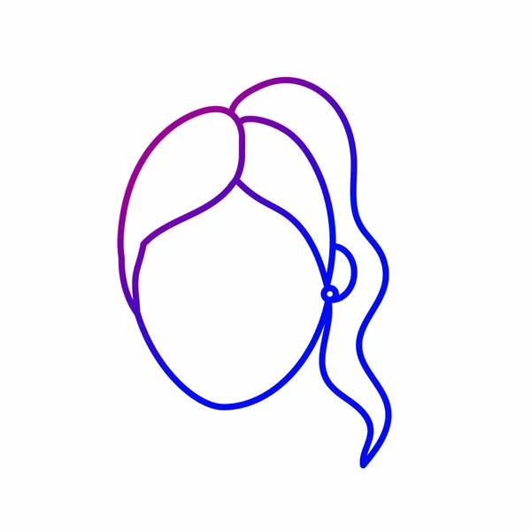 Γραμμή Κοινωνικής Avatar Γυναίκα Χτένισμα Σχεδιασμό Εικονογράφηση Διάνυσμα — Διανυσματικό Αρχείο