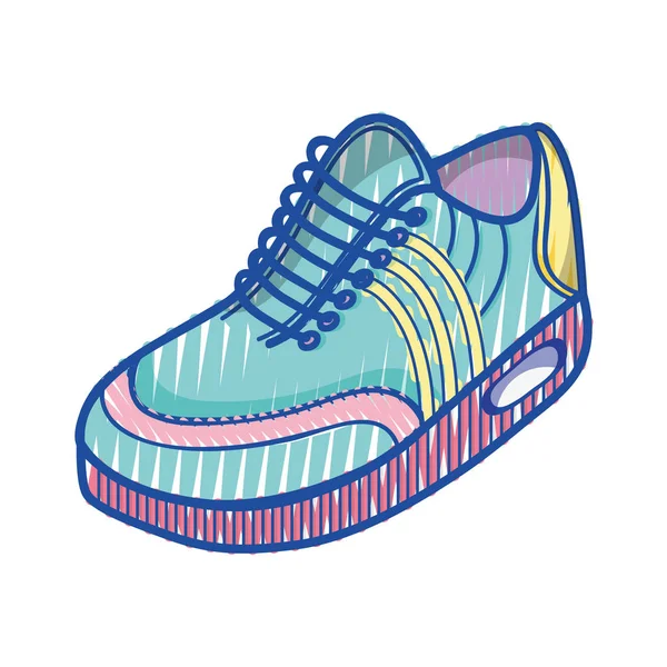 Color Comfortable Sneakers Fitness Vector Illustration Design — Stock Vector