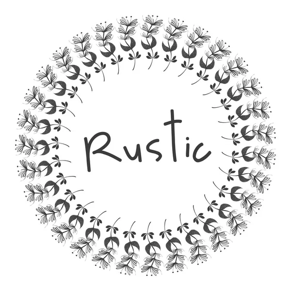 rustik amblemi bitkiler kutsal kişilerin resmi, vektör çizim tasarım bırakır