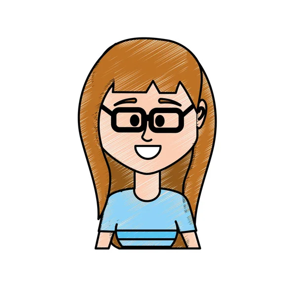 Avatar kadın saç modeli ve bluz tasarım vektör çizim ile