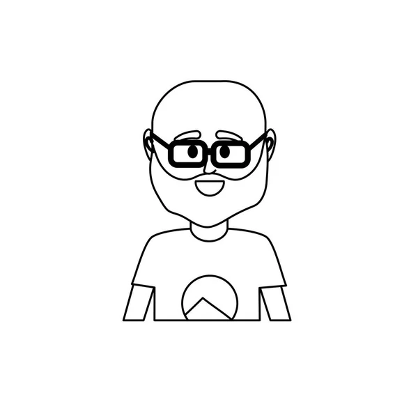 Γραμμή Avatar Άνθρωπος Shirt Design Icon Στη Εικονογράφηση Διάνυσμα — Διανυσματικό Αρχείο