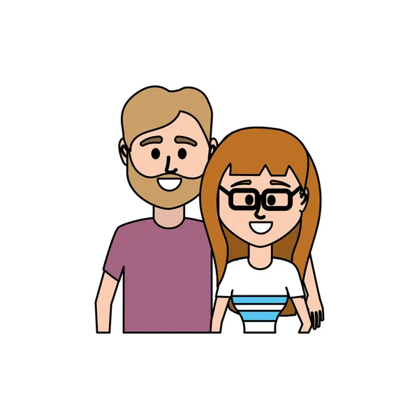 Pareja Junto Con Ropa Casual Vector Ilustración Diseño — Vector de stock