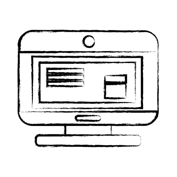 Obrázek Počítačové Technologie Dokument Dat Informace Vektorové Ilustrace — Stockový vektor