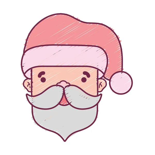 Santa Claus Head Celebrate Christmas Vector Illustration — Stock Vector