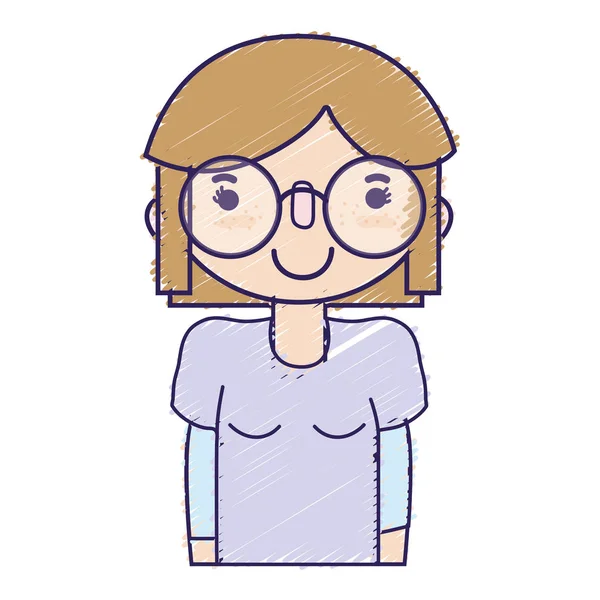 giysilerini ve saç modeli ile güzellik kız tasarlamak vektör çizim