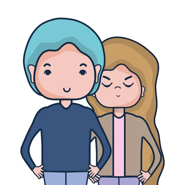 Güzellik çift ile birlikte saç modeli tasarım illüstrasyon vektör