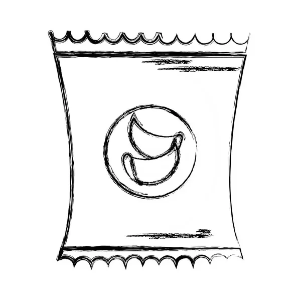 図美味しいジャガイモ揚げ袋スナック ベクトル図 — ストックベクタ