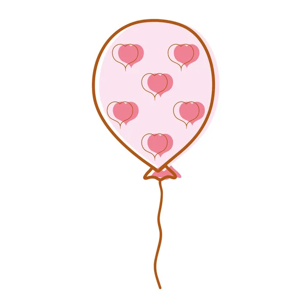 Bonito Globo Con Diseño Corazones Ilustración Vector Decoración — Archivo Imágenes Vectoriales