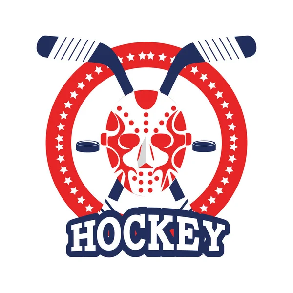 Hokey sopa ile sopa ve maske ekipman vektör çizim