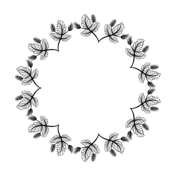 Rustika Växter Grenar Form Blomma Dekoration Vektor Illustration Design — Stock vektor