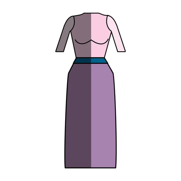 Casual Blouse Long Skirt Cloth Vector Illustration — Stock Vector